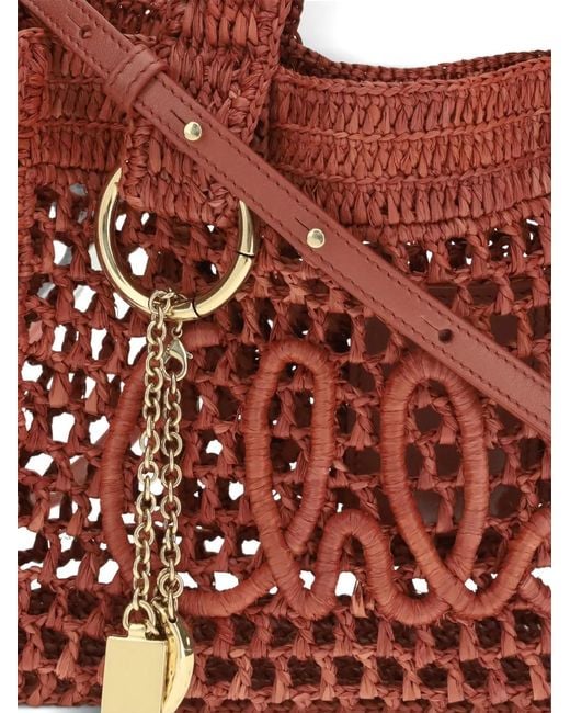 Chloé Red Summer Banana Tote Bag