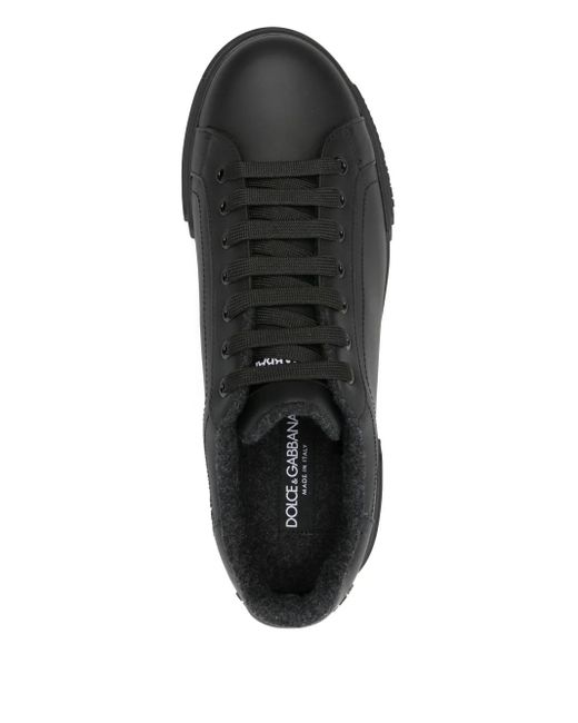 Dolce & Gabbana Sneakers aus Leder in Black für Herren