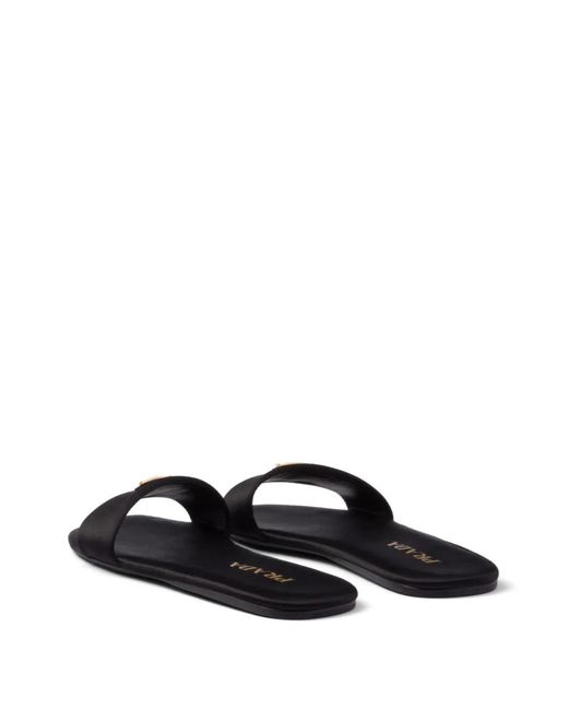 Prada ロゴ サテンサンダル White