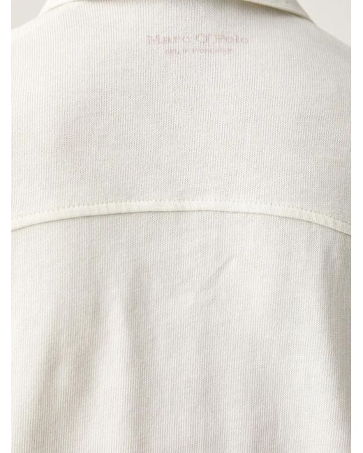 Marc O' Polo White Button-Fastening Short-Sleeve Polo Shirt