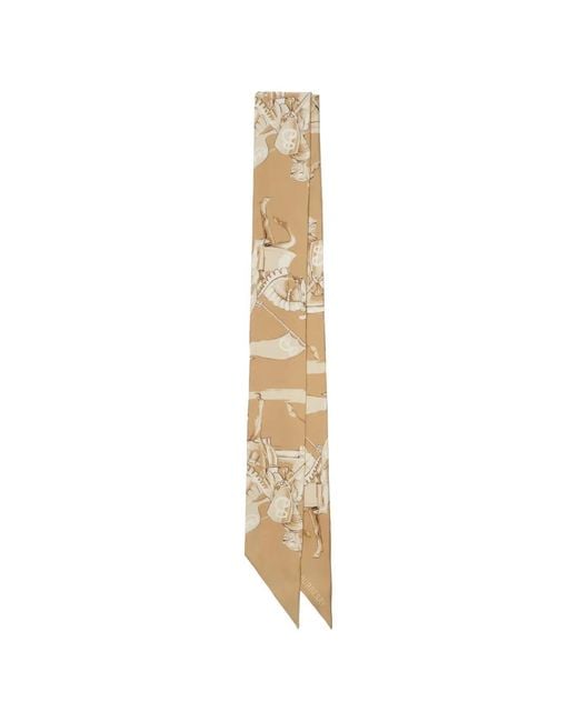 Burberry White Écharpe Skinny Archive Knight