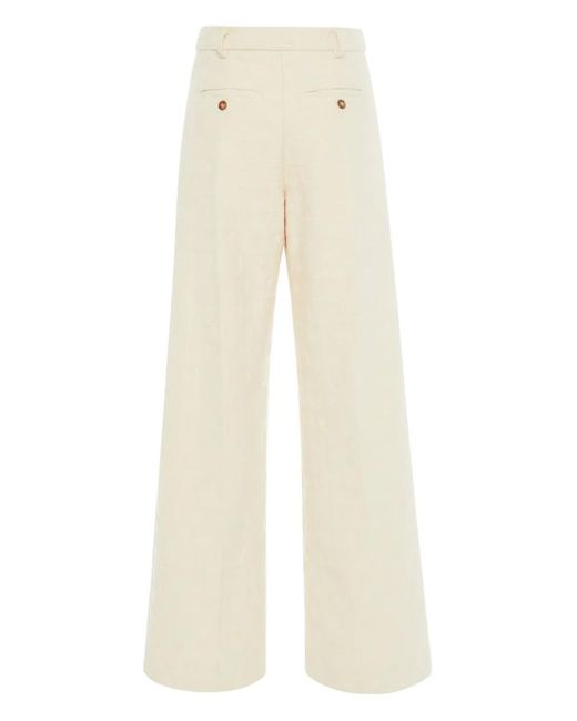 LaDoubleJ Natural La Comasca Jacquard Trousers