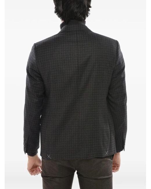 Corneliani Black Checked Blazer for men