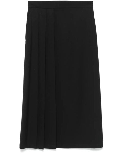 P.A.R.O.S.H. Liliuxy Midi-Plooirok in het Black