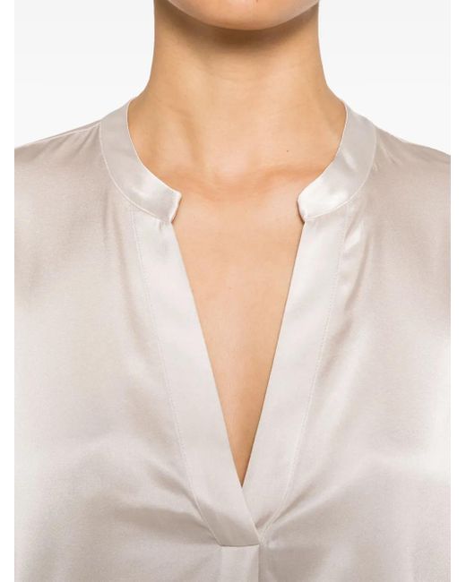 Blanca Vita White Satined Blouse