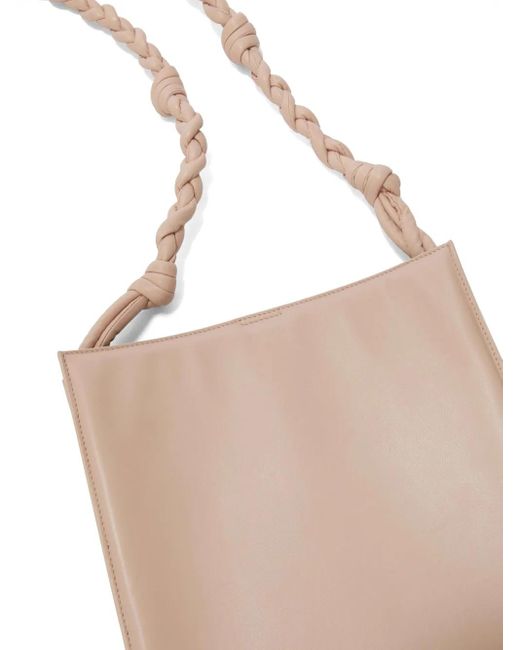 Jil Sander Pink Medium Tangle Leather Crossbody Bag