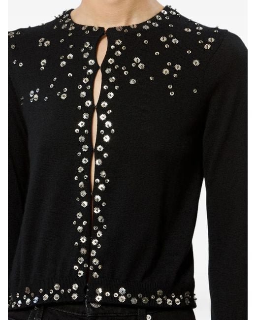Isabel Marant Black Amaria Sequined Fine-Knit Cashmere-Silk Cardigan