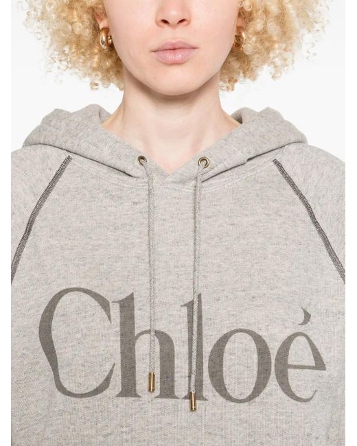 Chloé ロゴ パーカー Gray