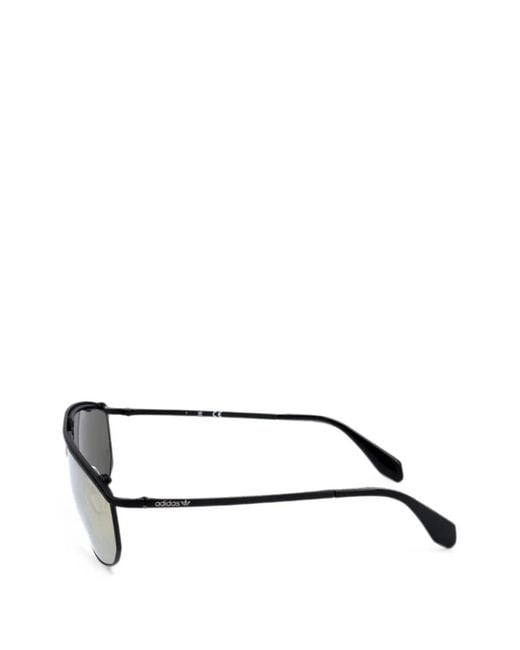 Adidas Black Pilot-Frame Logo-Print Sunglasses for men