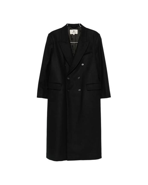 Barena Black Double-Breasted Peak-Lapels Coat