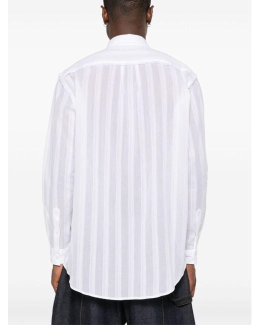Camicia Erzin a righe di Paura in White da Uomo