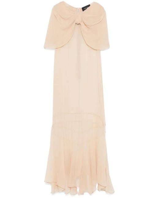 Simone Rocha Natural Sheer-Midikleid mit Schleifendetail