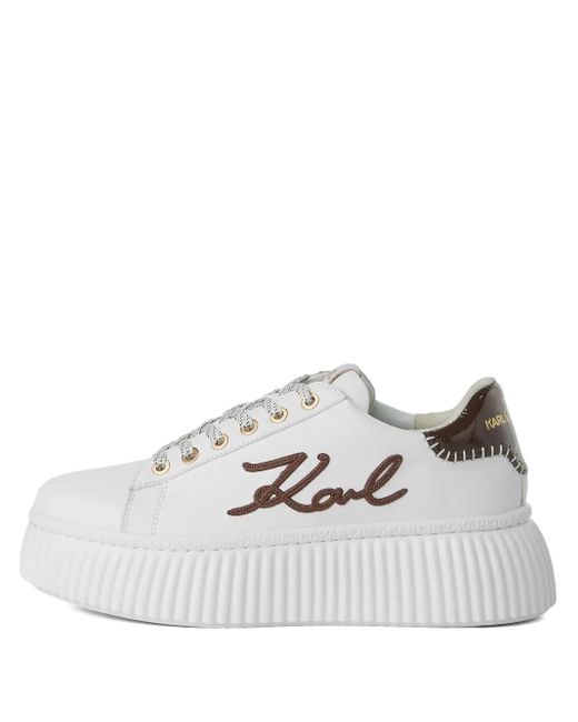 Karl Lagerfeld White Kreeper Cornelly Sneakers