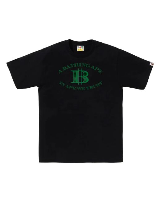 A Bathing Ape Black Logo-Print T-Shirt for men