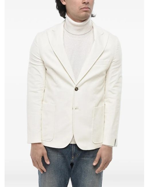 Paolo Pecora White Single-Breasted Blazer for men