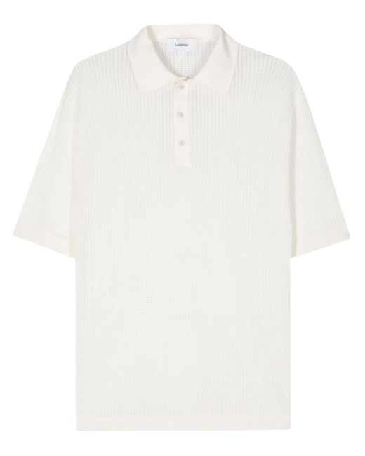 Lardini White Open-knit Polo Shirt for men