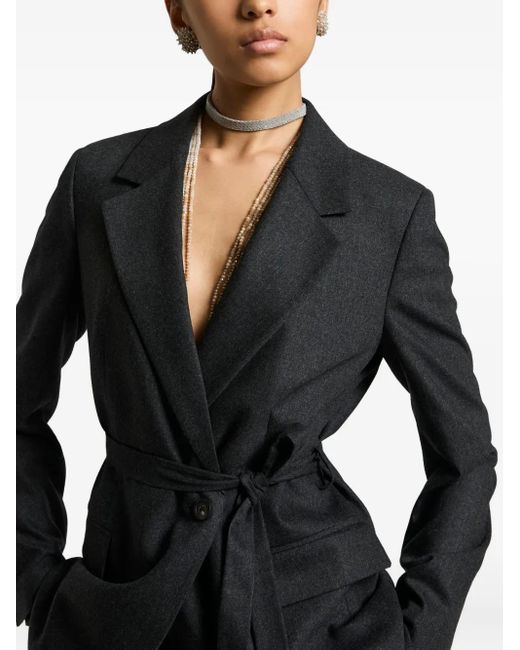 Chaqueta con cinturón y doble botonadura Peserico de color Black