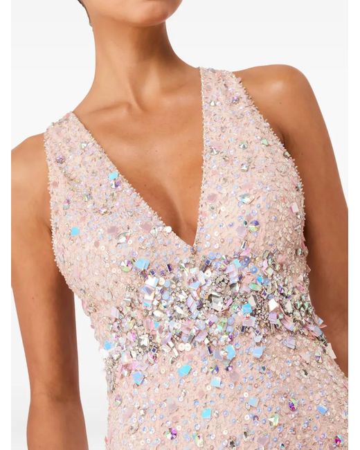 Jenny Packham Pink Pretty Thing V-Neck Mini Dress