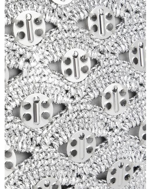Rabanne Gray Raffia Clutch Bag