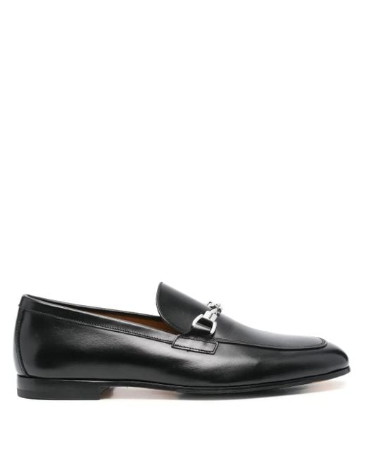 Doucal's Black Horsebit-Detailed Loafers for men