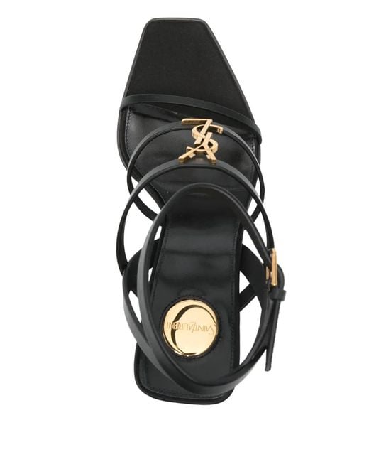 Saint Laurent Black 100Mm Cassandra Sandals