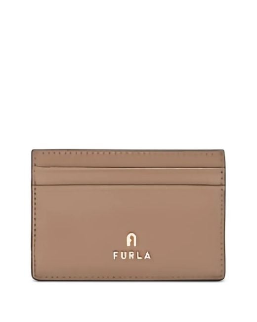 Furla Brown Logo-Plaque Card Holder