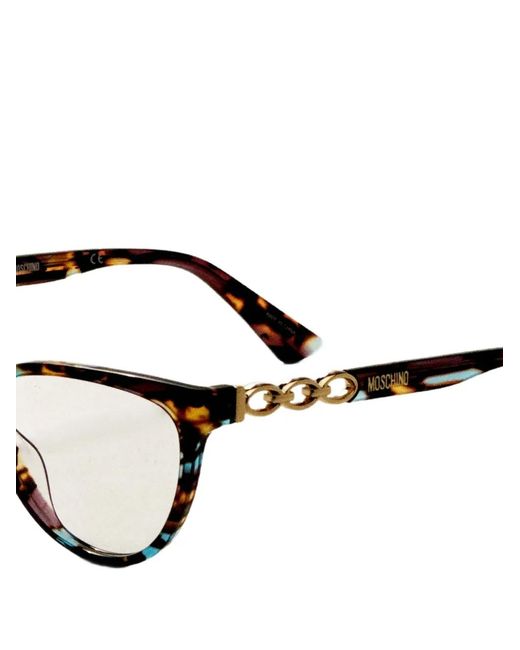 Moschino Metallic Tortoiseshell-Effect Cat-Eye Glasses