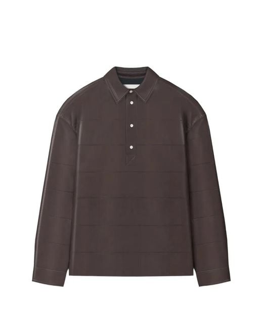 Nanushka Brown Mateo Long-Sleeves Polo Shirt for men