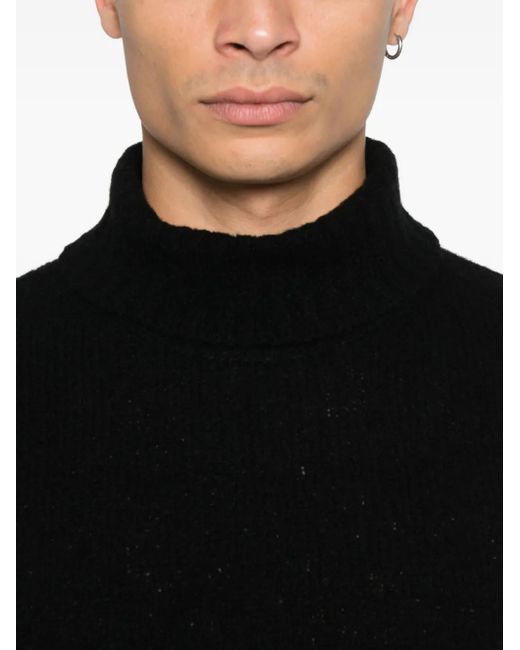 Scaglione Rollkragenpullover aus Merinogemisch in Black für Herren