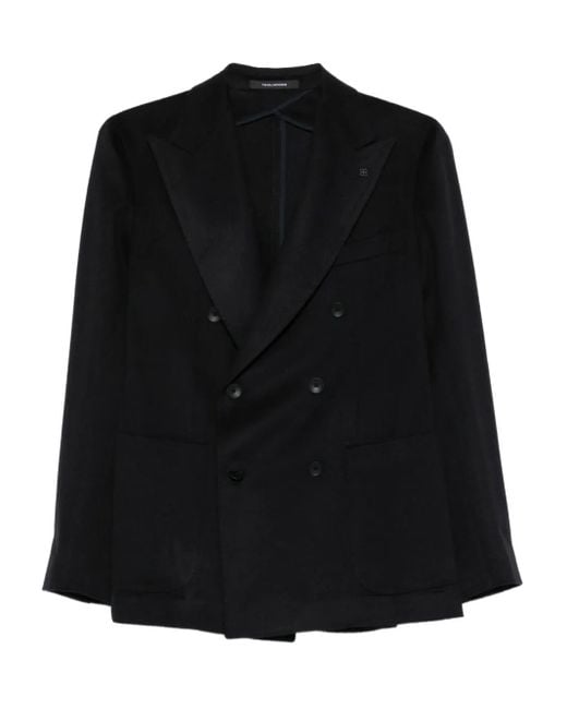 Tagliatore Black Double-Breasted Jacket for men
