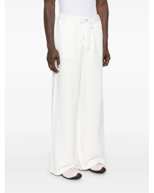 Marni White Jersey Track Pants for men
