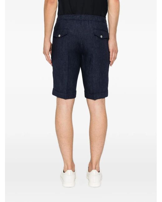 Barba Napoli Blue Capri Drawstring Deck Shorts for men
