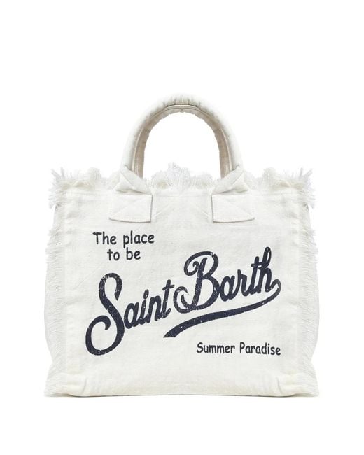 Mc2 Saint Barth White Vanity Logo-Print Tote Bag