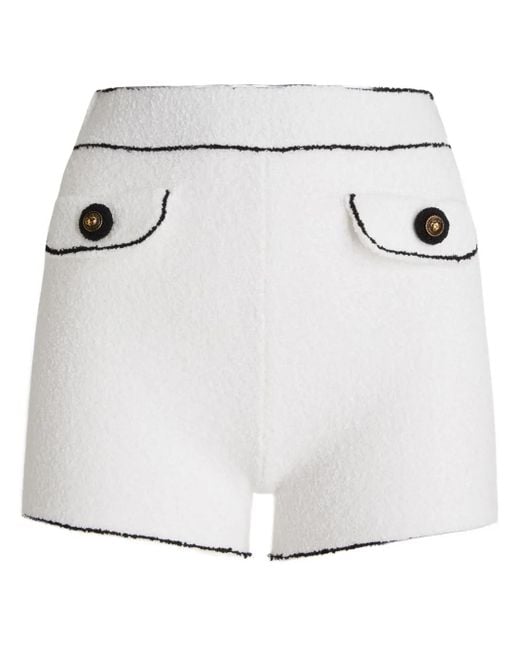 Moschino White Contrasting-Trim Shorts