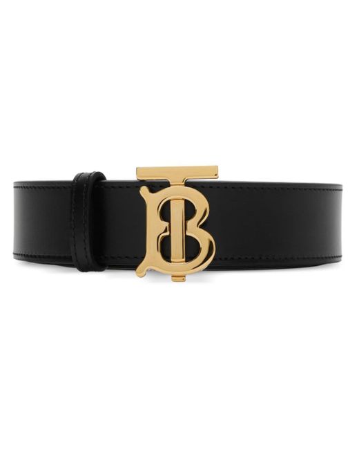Burberry Black Tb Reversible Leather Belt