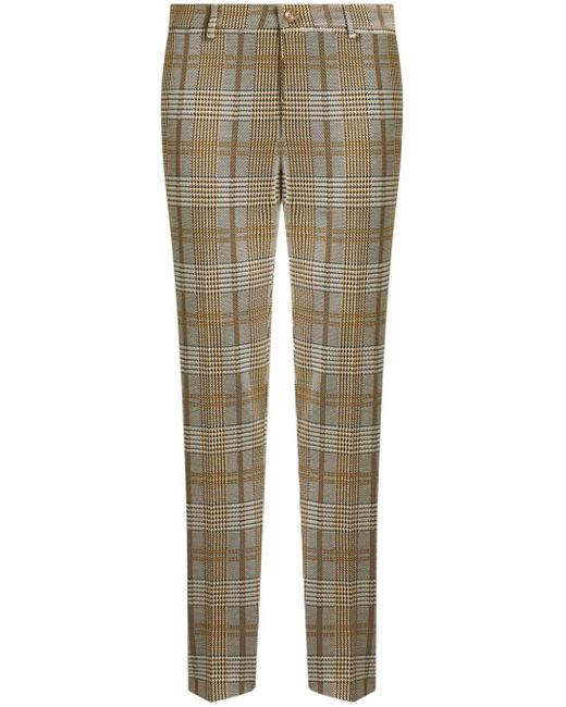 Etro Natural Tailored Checked Trousers for men