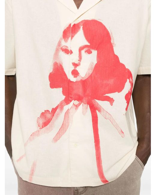 Kidsuper Hemd Mit Gesicht-Print in Red für Herren