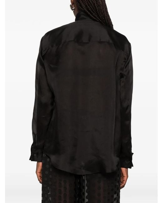 Viktor & Rolf Black Feather-Effect Long-Sleeve Shirt
