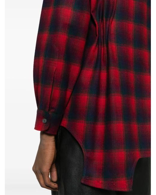 Maison Margiela Red X Pendleton Checked Wool Playsuit Shirt for men