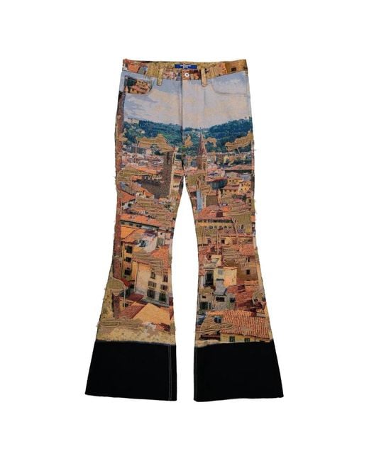 Junya Watanabe Orange Gobelin-Weave Button-Fastening Trousers for men