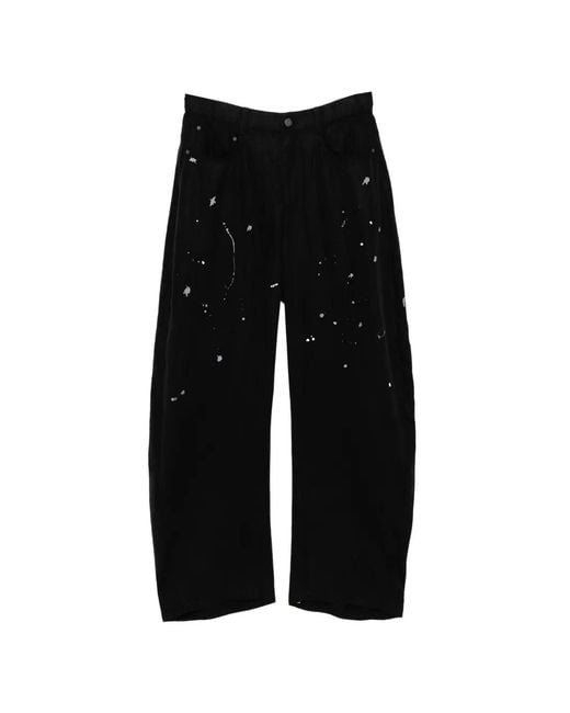 CROQUIS Black Artisan Splash Relaxed Trousers for men
