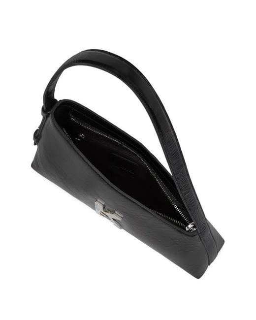 Karl Lagerfeld Black Leather Shoulder Bag
