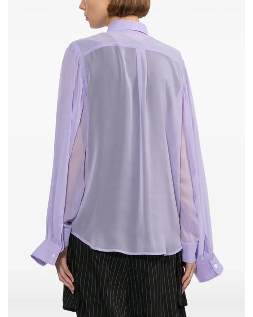 Comme des Garçons Purple Point-Collar Shirts