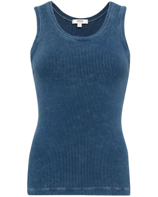 Agolde Blue Poppy Ribbed Tank Top