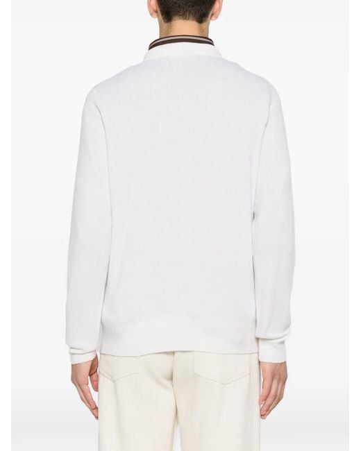 Pull En Cachemire À Bords Côtelés Sandro pour homme en coloris White
