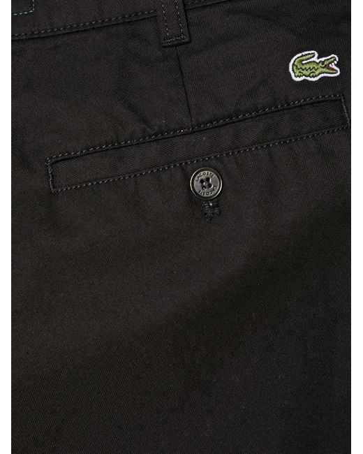 Lacoste Black Logo-Patch Shorts for men