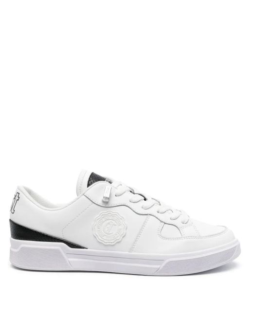 Baskets En Cuir À Patch Logo Just Cavalli pour homme en coloris White