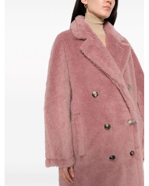 Manteau croisé Zitto à effet brossé Max Mara en coloris Pink