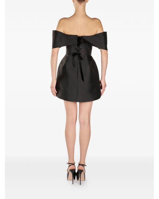 ARAFTU Black Off-Shoulder Mini Dress