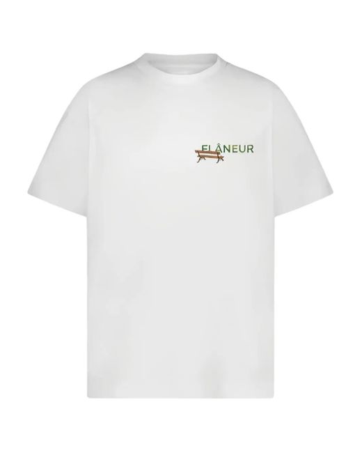 flâneur T-Shirt mit grafischem Print in White für Herren